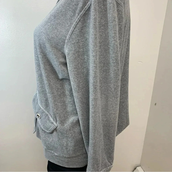 D & D Lifestyle Womans Velour Outfit Size 2X  Gray Pull On Pants  Jacket Buttons - Picture 4 of 16